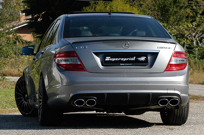 Best Exhaust Supersprint MERCEDES W204 C63 AMG V8 rear exhaust