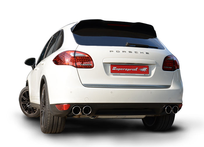 Best Exhaust Supersprint Porsche Cayenne 958 Turbo 4.8i V8 rear quad exhaust 100mm racing