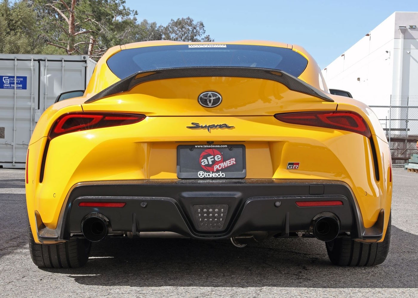 aFe 49-36050-C aFe POWER Takeda 2021 Toyota Supra 2.0L (t) 2.5in-3in 304 SS CB Exhaust w/ Carbon Tips main image 1