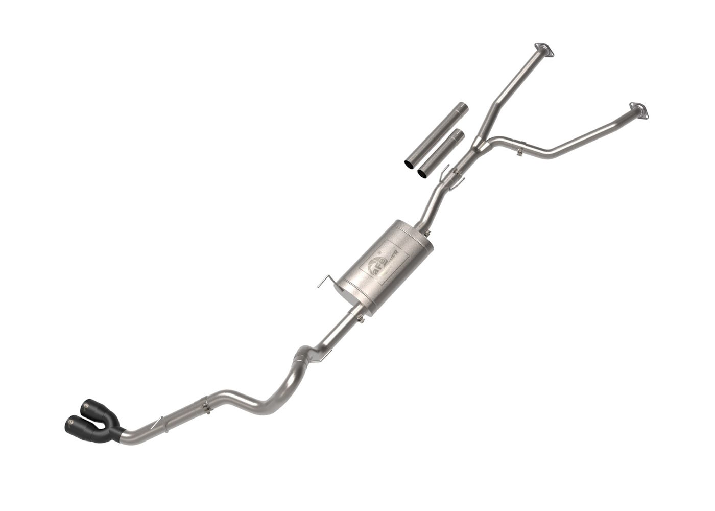 aFe 49-36078-B Vulcan Series 2-1/2 IN to 3 IN 304 Stainless Steel Cat-Back Exhaust System w/ Black Tip