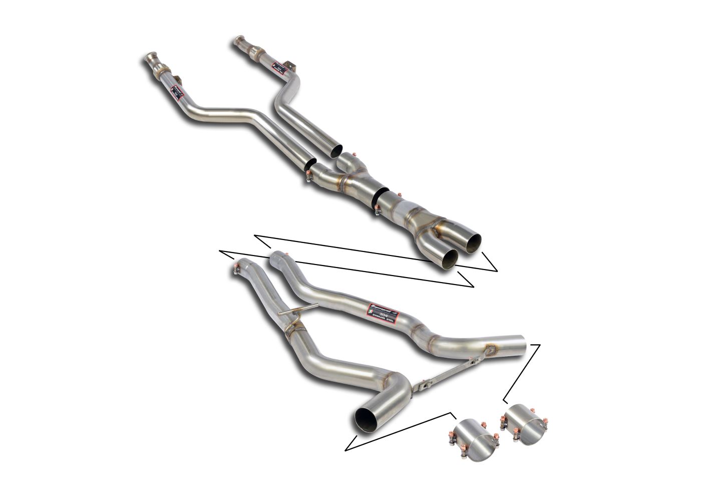 Best Exhaust Supersprint Mercedes C205 S205 W205 C43 C450 AMG centre