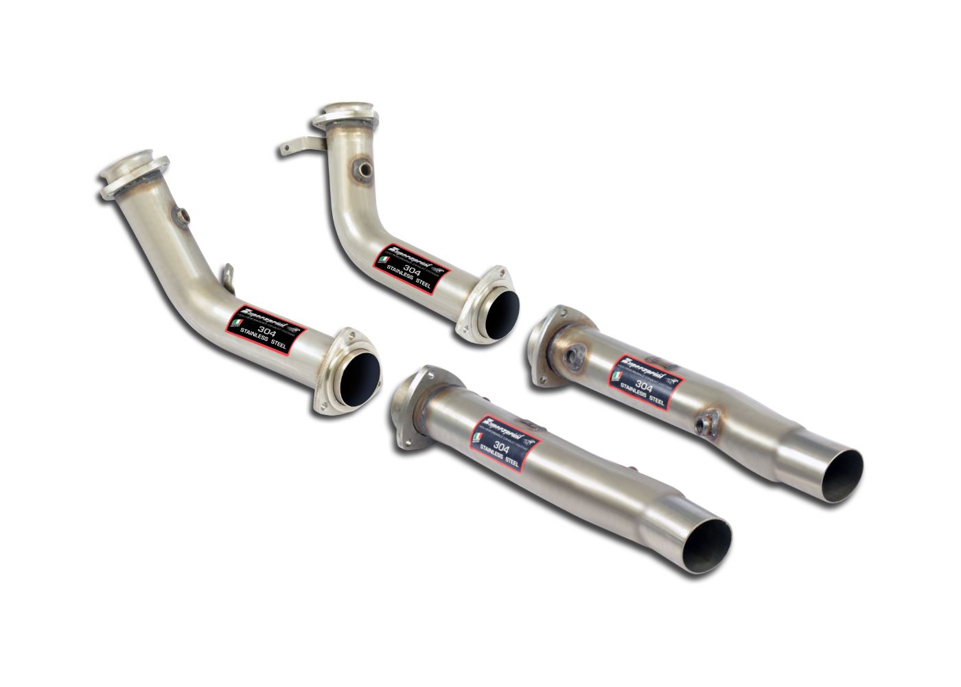 Best Exhaust Supersprint Audi RS4 B7 Downpipes and cat delete pipes