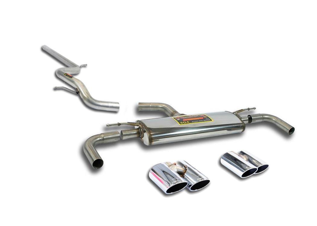 Best Exhaust Supersprint Audi A3 8V Sedan 1.8 2.0 TFSI catback loud w/ quad oval tips 772913