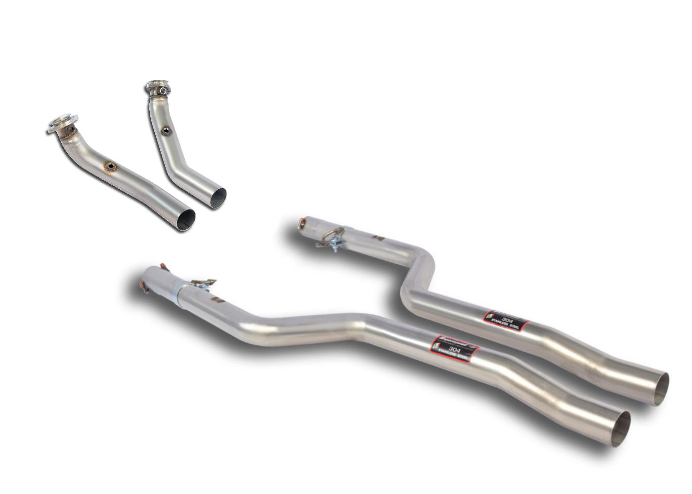Best Exhaust - Supersprint Mercedes W212 E63 AMG Cat-Delete front