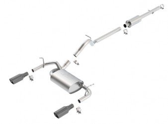 Jeep Wrangler JK 4-door 2012-2018 Cat-Back Touring split exit w/ black chrome tips Jeep Wrangler JK 4-door 2012-2018 Cat-Back Touring split exit w/ black chrome tips