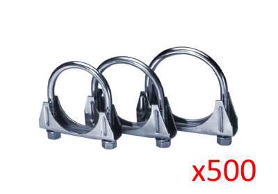 2\" T-304 Stainless Steel U-Bolt / Saddle Clamps 500pk