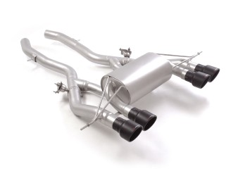 BMW M3 M4 G8x incl Competition Rear Silencer w/ valves and quad round Sport Line Black tailpipes BMW M3 M4 G8x incl Competition Rear Silencer w/ valves and quad round Sport Line Black tailpipes