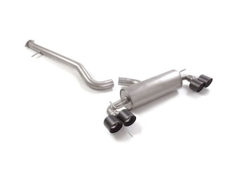 Stainless steel Cat-Back left/right each w/ round 2x100mm Carbon Shot tips to suit Toyota Yaris GR-Four 1.6 Stainless steel Cat-Back left/right each w/ round 2x100mm Carbon Shot tips to suit Toyota Yaris GR-Four 1.6