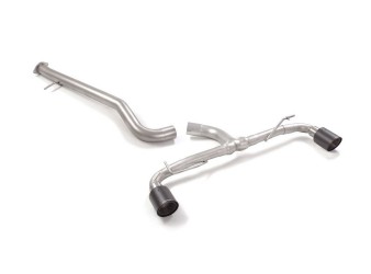 Stainless steel Cat-Back left/right each w/ round 100mm Carbon Shot tips (racing) to suit Toyota Yaris GR-Four 1.6 Stainless steel Cat-Back left/right each w/ round 100mm Carbon Shot tips (racing) to suit Toyota Yaris GR-Four 1.6