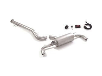 Stainless steel Cat-Back left/right each w/ round 70mm tips (valved) to suit Toyota Yaris GR-Four 1.6 Stainless steel Cat-Back left/right each w/ round 70mm tips (valved) to suit Toyota Yaris GR-Four 1.6